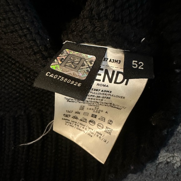 Fendi Black Crewneck Sweater for Men - Picture 8 of 12
